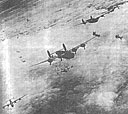 Fig. 34. B-24 bombers met by flak