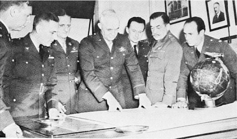 Image: Maj. General Henry H. Arnold, Chief of the Army Air Forces and Staff, 1941