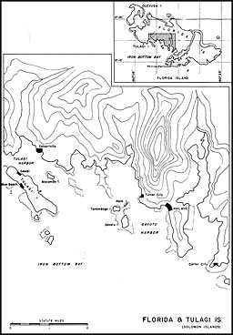 map: Florida & Tulagi Islands (Solomon Islands)