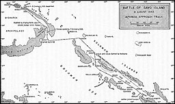 Figure 3 -- Admiral Mikawa's Path Towards Savo Island